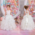 Gants en dentelle Bow Cascading Ruffle Fall Wedding Flower Girl Dresses